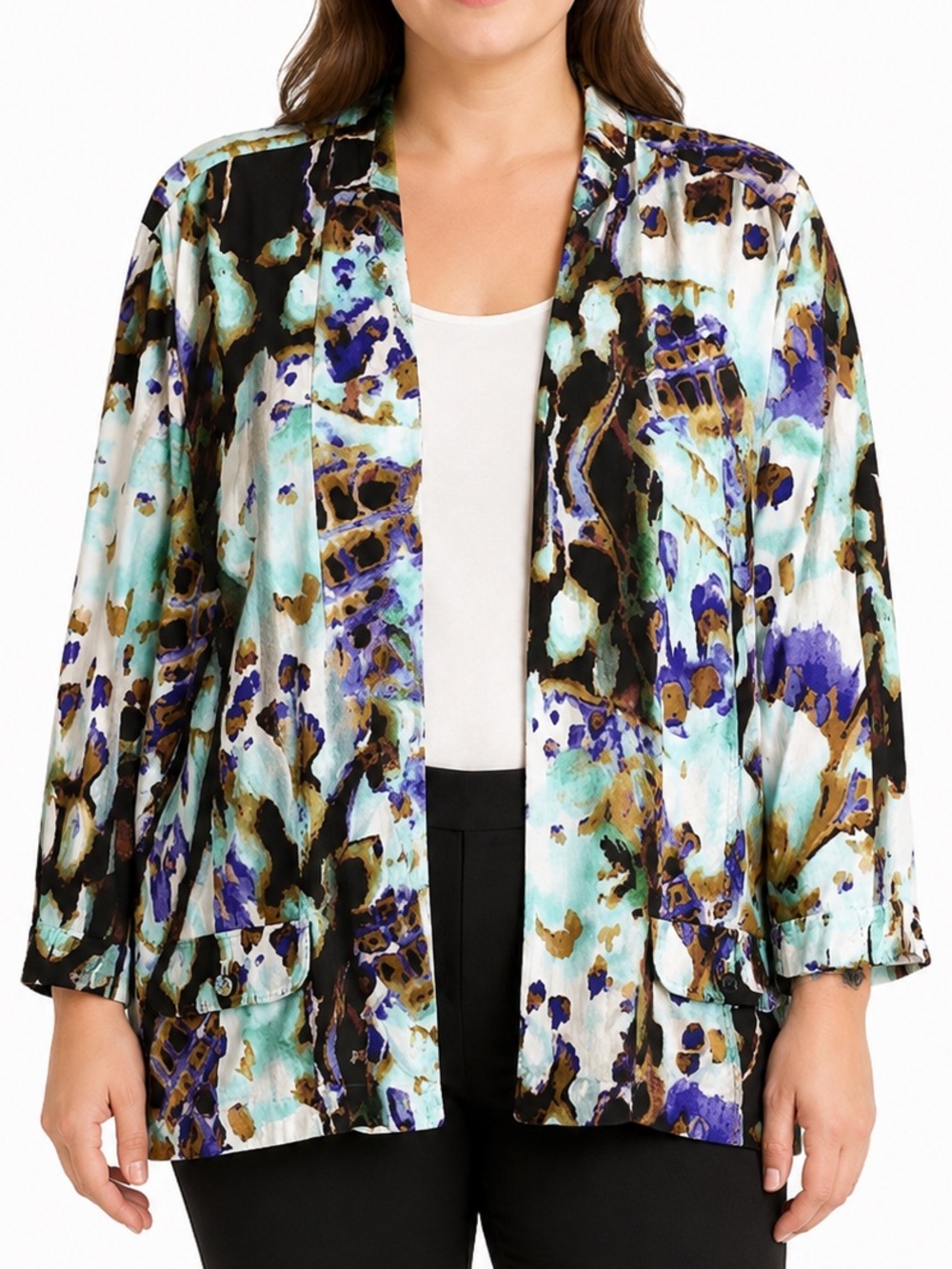 Chicos Linen Blend  Cardigan Jacket